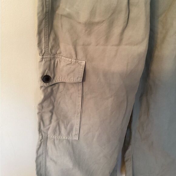 CITIZENS OF HUMANITY GREEN WIDE LEG LIZETTE PAPERBAG WAIST CARGO TROUSER PANTS - Picture 6 of 9